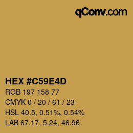 Color code: HEX #C59E4D | qconv.com