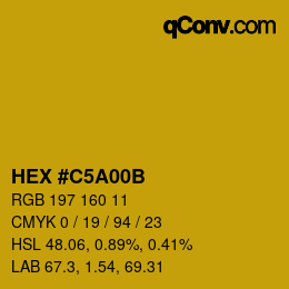 Color code: HEX #C5A00B | qconv.com