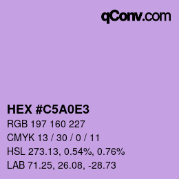 Color code: HEX #C5A0E3 | qconv.com