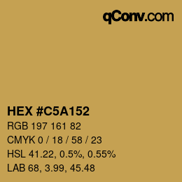 カラーコード: HEX #C5A152 | qconv.com