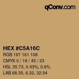 Farbcode: HEX #C5A16C | qconv.com