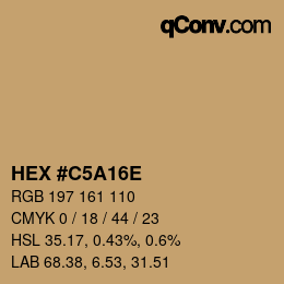 Color code: HEX #C5A16E | qconv.com