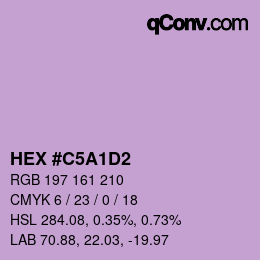 カラーコード: HEX #C5A1D2 | qconv.com