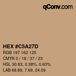 Farbcode: HEX #C5A27D | qconv.com