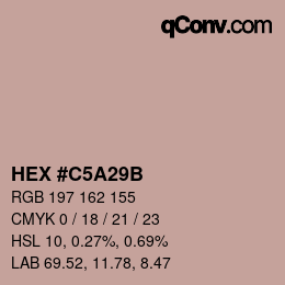 Color code: HEX #C5A29B | qconv.com
