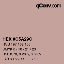 颜色代码: HEX #C5A29C | qconv.com