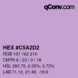 Color code: HEX #C5A2D2 | qconv.com
