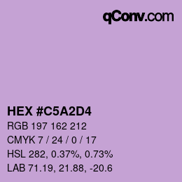 カラーコード: HEX #C5A2D4 | qconv.com