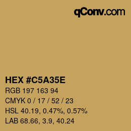 Color code: HEX #C5A35E | qconv.com