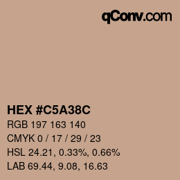 カラーコード: HEX #C5A38C | qconv.com