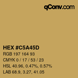 Código de color: HEX #C5A45D | qconv.com