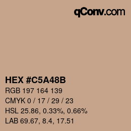 颜色代码: HEX #C5A48B | qconv.com