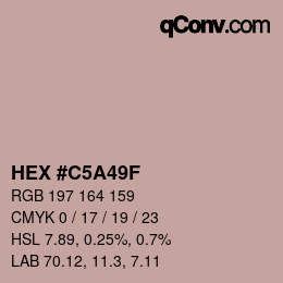 Farbcode: HEX #C5A49F | qconv.com