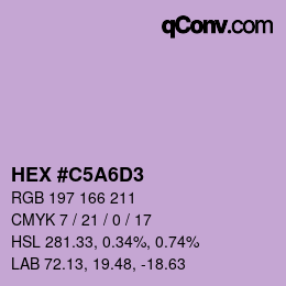 Farbcode: HEX #C5A6D3 | qconv.com