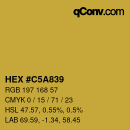 カラーコード: HEX #C5A839 | qconv.com
