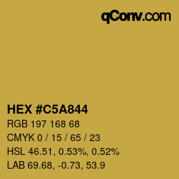 Color code: HEX #C5A844 | qconv.com