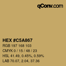 Color code: HEX #C5A867 | qconv.com