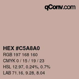 Color code: HEX #C5A8A0 | qconv.com