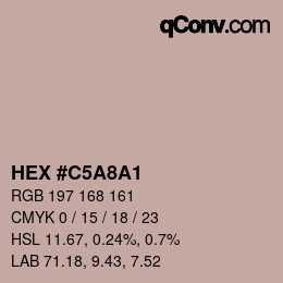 颜色代码: HEX #C5A8A1 | qconv.com