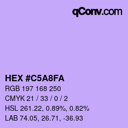Color code: HEX #C5A8FA | qconv.com