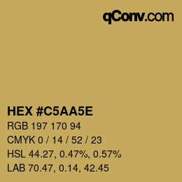 Código de color: HEX #C5AA5E | qconv.com
