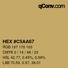 カラーコード: HEX #C5AA67 | qconv.com