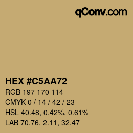 颜色代码: HEX #C5AA72 | qconv.com