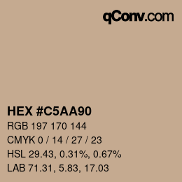 颜色代码: HEX #C5AA90 | qconv.com
