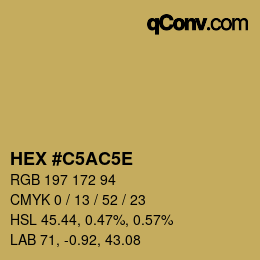 カラーコード: HEX #C5AC5E | qconv.com