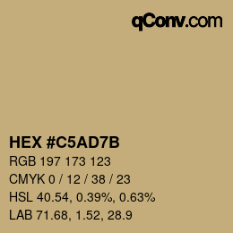 カラーコード: HEX #C5AD7B | qconv.com