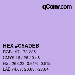 颜色代码: HEX #C5ADEB | qconv.com