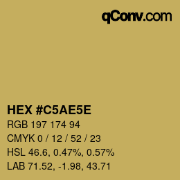 颜色代码: HEX #C5AE5E | qconv.com