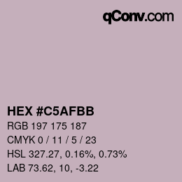 Color code: HEX #C5AFBB | qconv.com