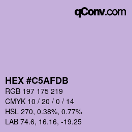 Color code: HEX #C5AFDB | qconv.com
