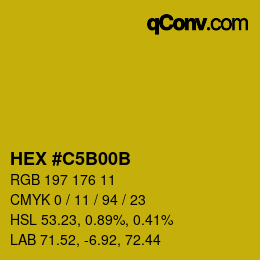 カラーコード: HEX #C5B00B | qconv.com