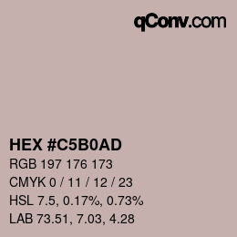カラーコード: HEX #C5B0AD | qconv.com