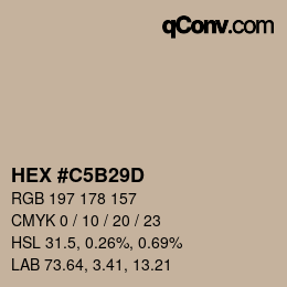 Color code: HEX #C5B29D | qconv.com