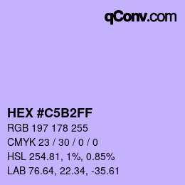 Color code: HEX #C5B2FF | qconv.com