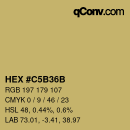 Color code: HEX #C5B36B | qconv.com