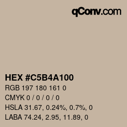 Color code: HEX #C5B4A100 | qconv.com