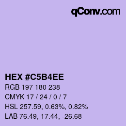 Farbcode: HEX #C5B4EE | qconv.com