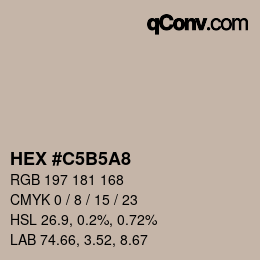 Color code: HEX #C5B5A8 | qconv.com