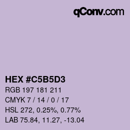 カラーコード: HEX #C5B5D3 | qconv.com