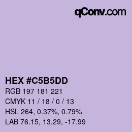カラーコード: HEX #C5B5DD | qconv.com