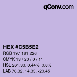 Color code: HEX #C5B5E2 | qconv.com