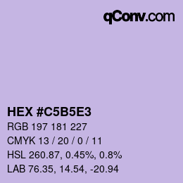 Farbcode: HEX #C5B5E3 | qconv.com