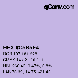 Color code: HEX #C5B5E4 | qconv.com