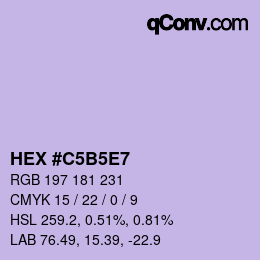Farbcode: HEX #C5B5E7 | qconv.com