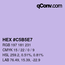 Color code: HEX #C5B5E7 | qconv.com