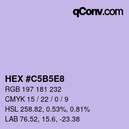 カラーコード: HEX #C5B5E8 | qconv.com